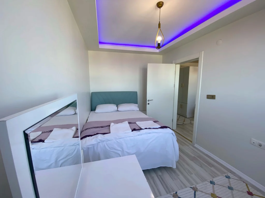 Atakum deniz manzaralı apart otel odası, yatak odası